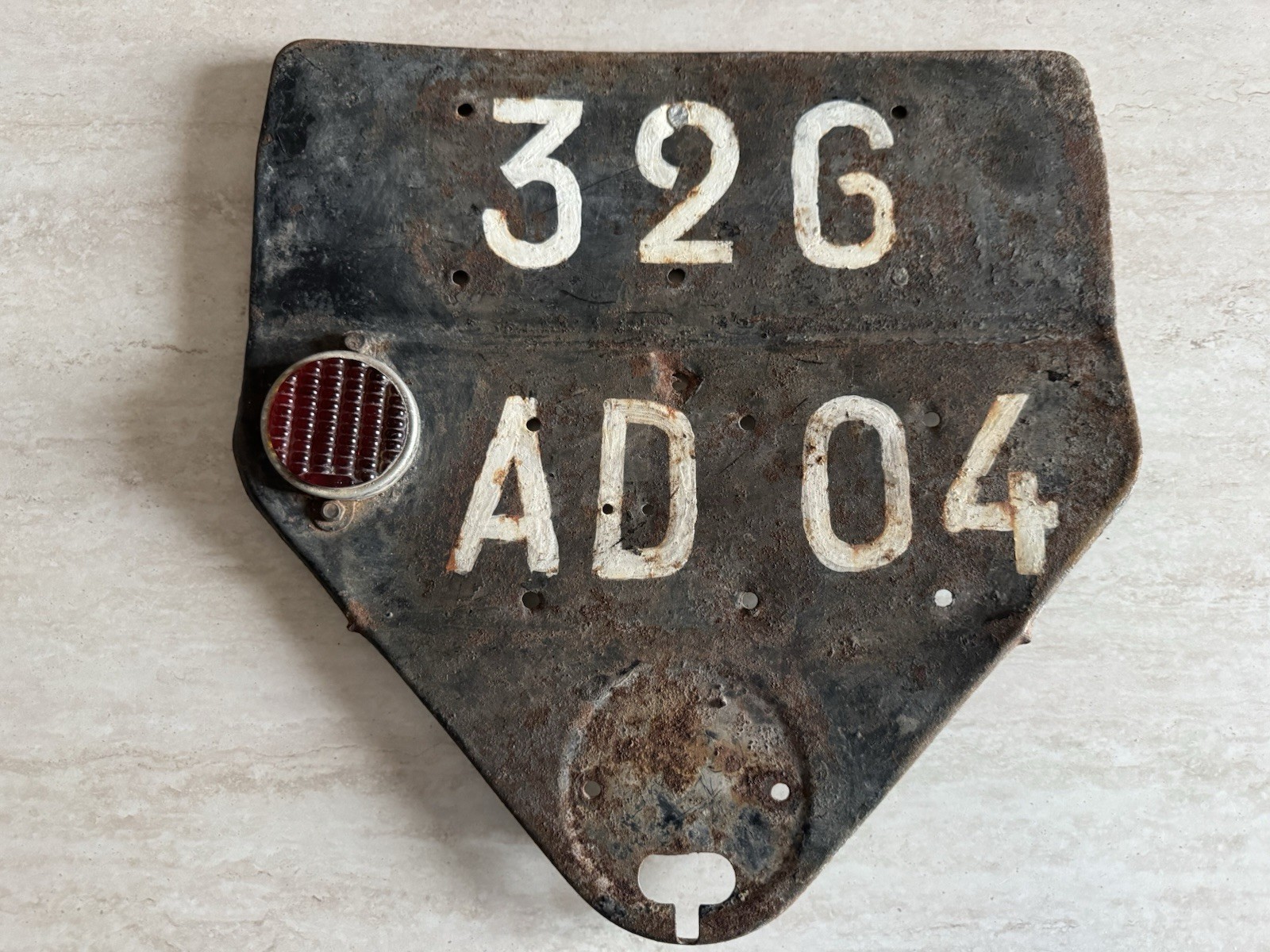 Very Rare Vintage Collectible Citroen France Car Sheet Metal License Plate