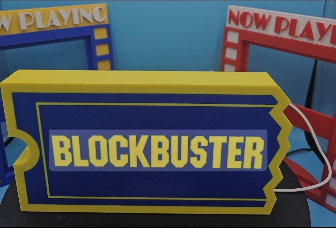 Light Up Blockbuster Style Sign LED Movie Room Decor Handmade Custom Sizes 6–14”