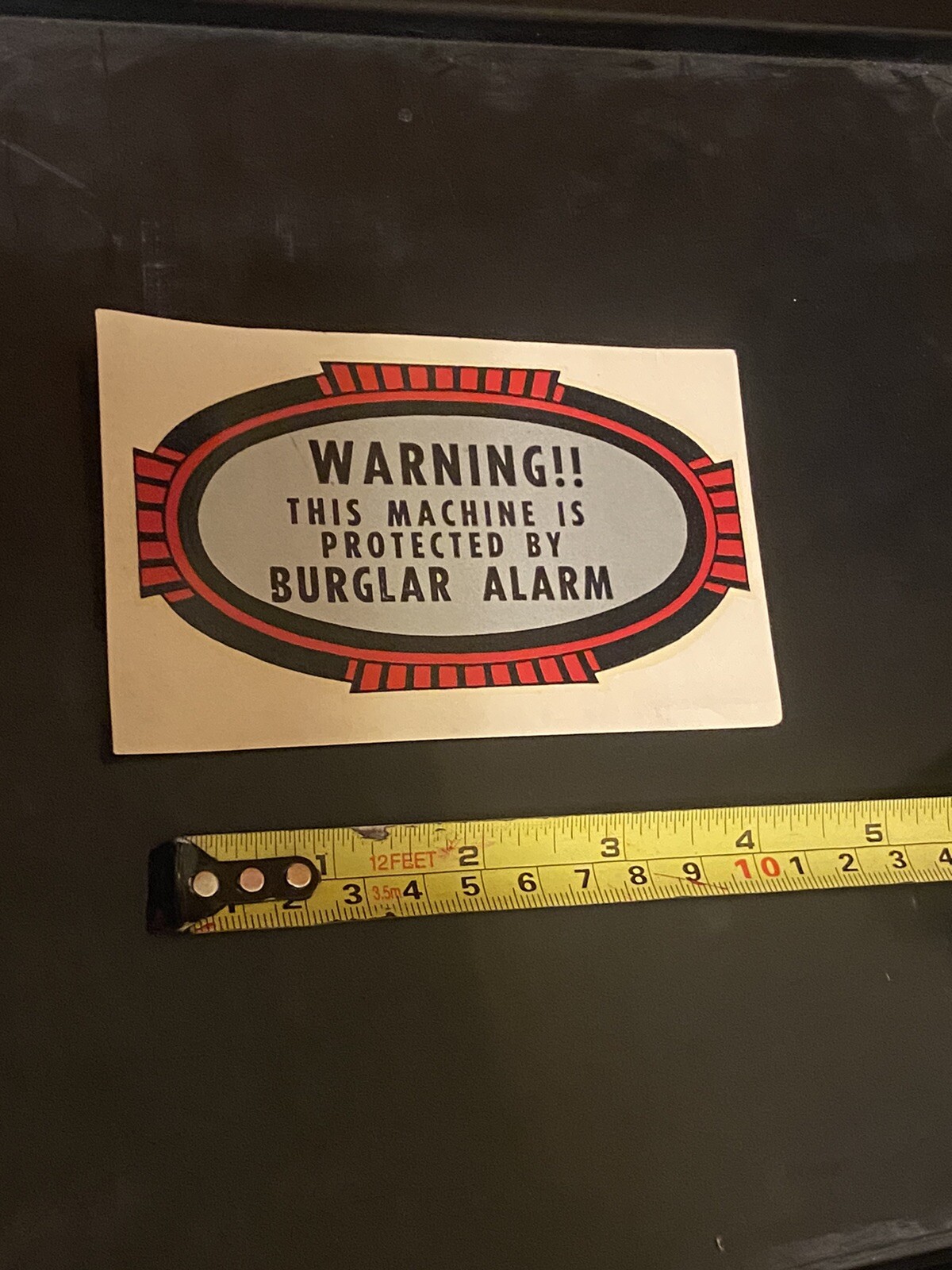 Vintage Warning Machine Protected By Alarm Mills Watling Jennings Trade Slot