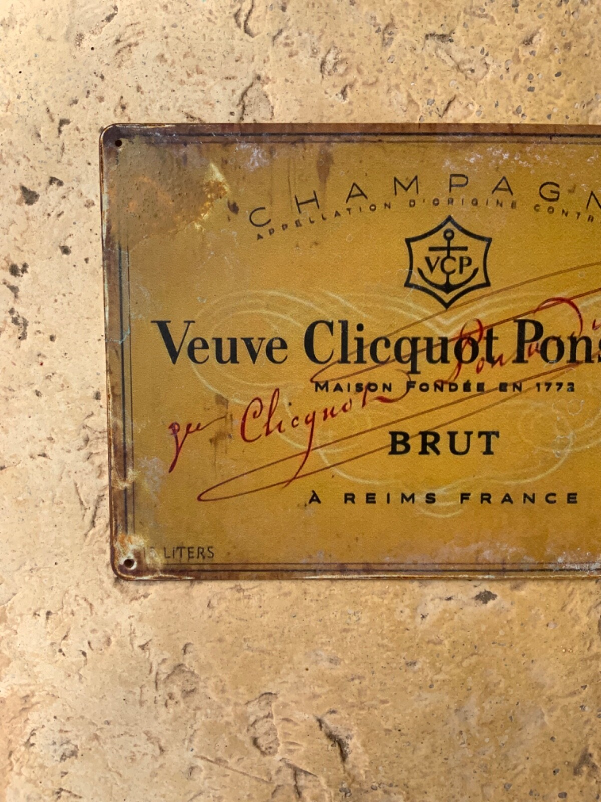 Vintage Veuve Clicquot Ponsardin Champagne Sign 30×20