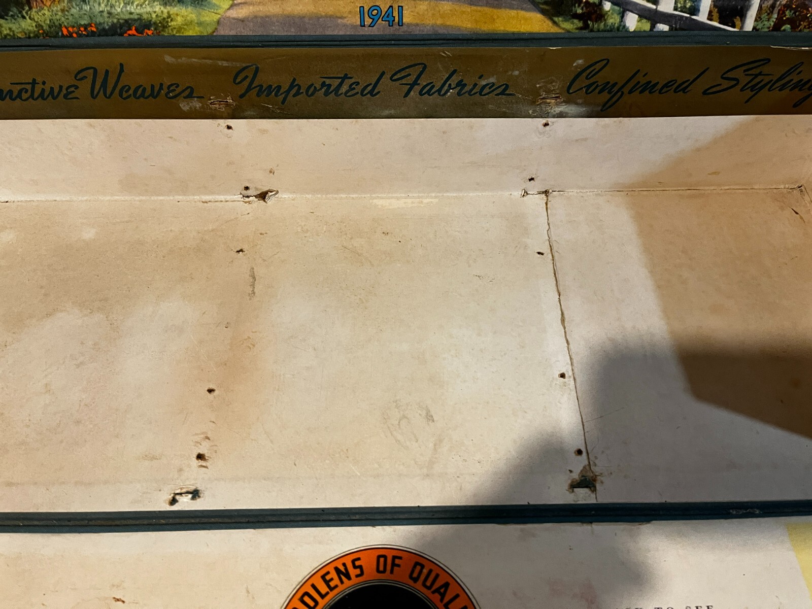 1941 Ferris Wool Co. Woolen Co Suit Sample Case Tailor Salesman Display Box