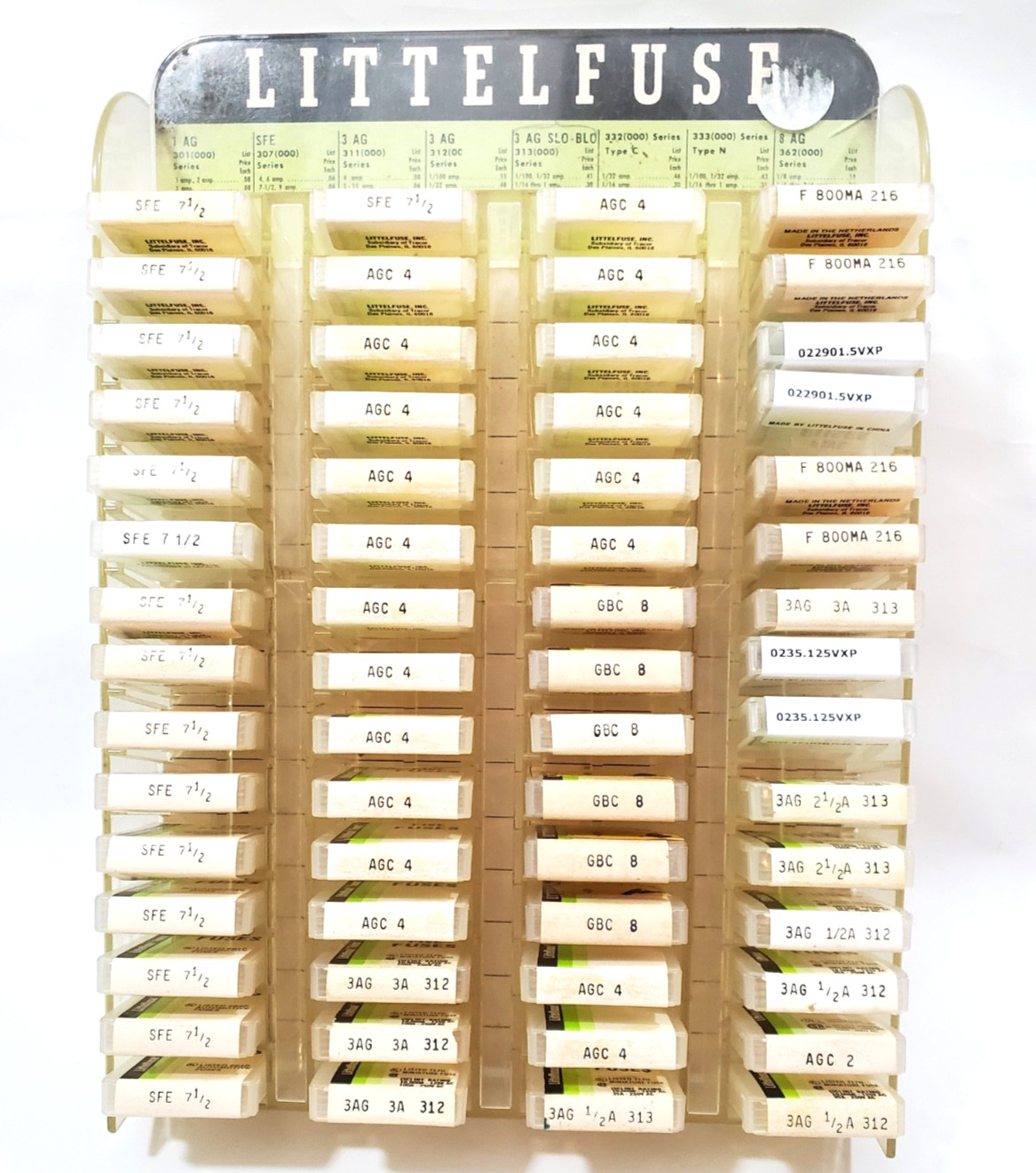 Vintage Littelfuse Fuse Display For Display Only! No Fuses Included! Empty Packs