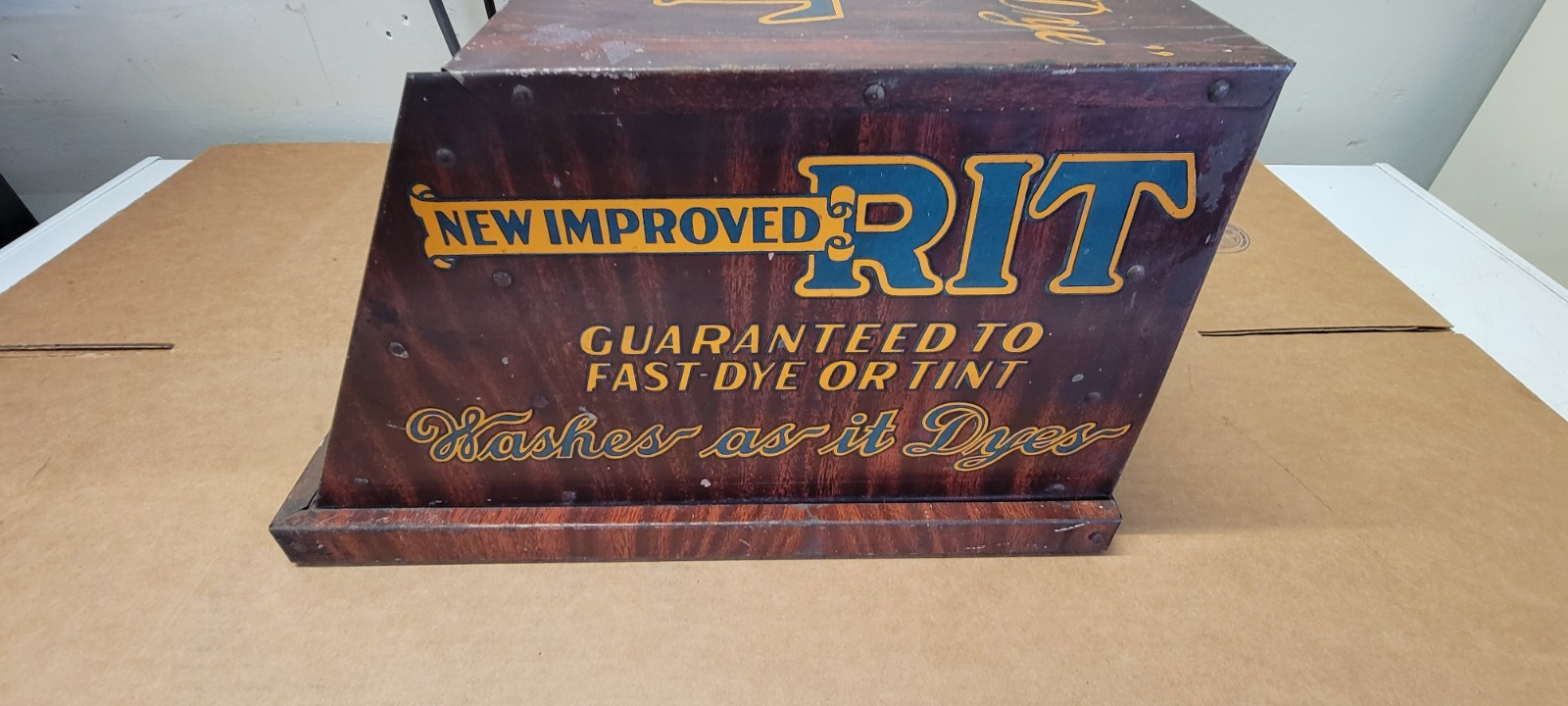 Vintage Tin Rit Dye General Country Store Advertising Display Cabinet