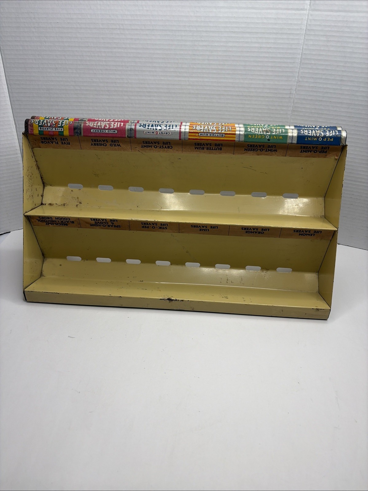 Vintage Life Savers Candy Sign Store Display Rack 1930’s Country Store Flavors