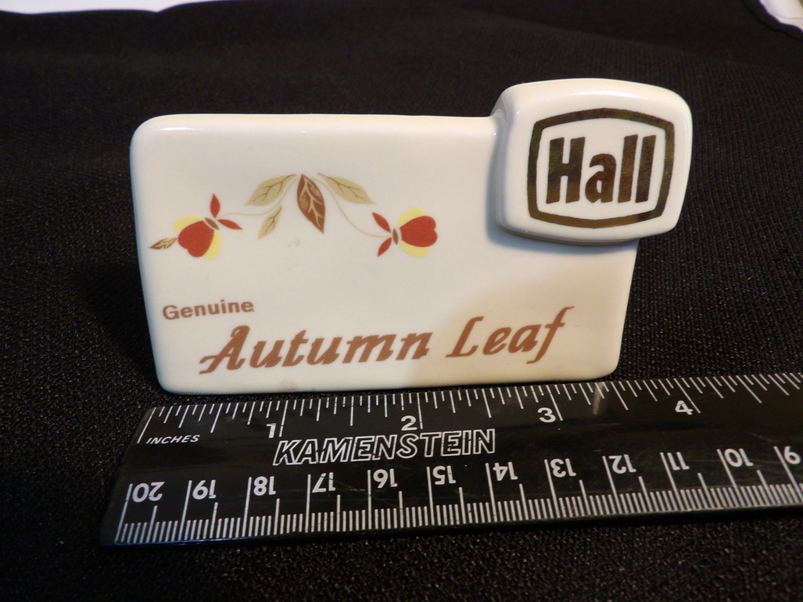 VINTAGE GENUINE HALL AUTUMN LEAF JEWEL T CHINA UNIQUE STORE DISPLAY SIGN
