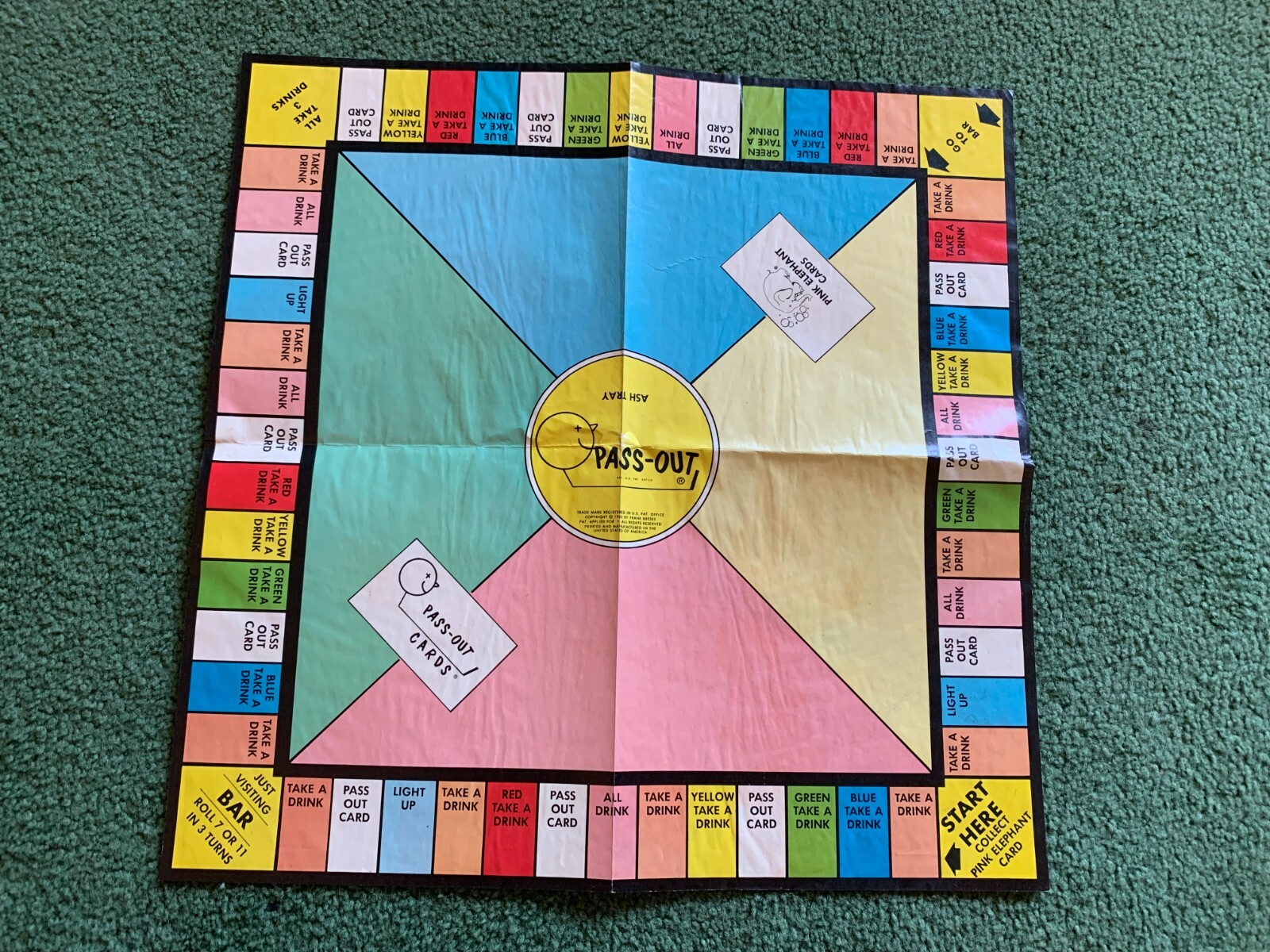 RARE VINTAGE 1962 PASS-OUT ASH TRAY GAME FRANK BRESEE TOY STORE DISPLAY POSTER