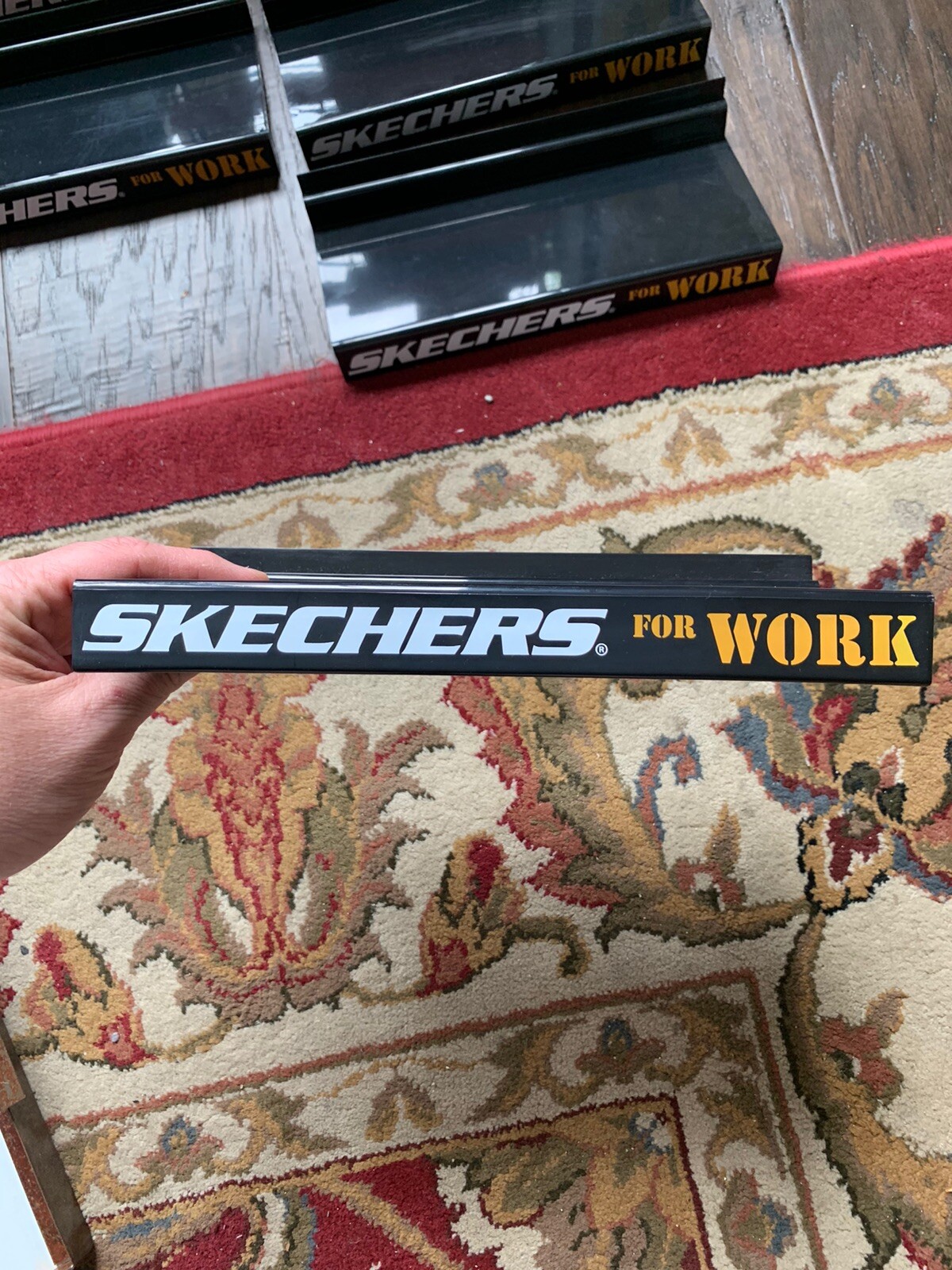 SKETCHERS Shoe Brand METAL ADVERTISING STORE SIGN W/ Plastic Advertising Shelves
