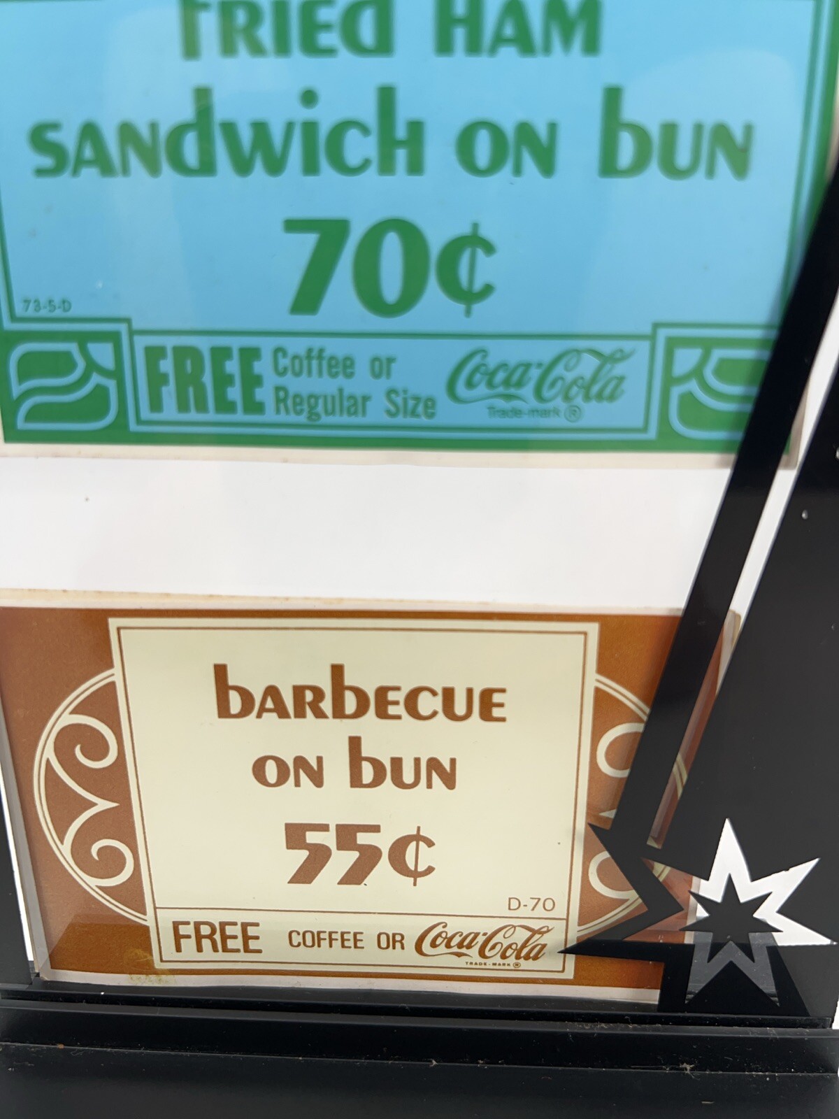 Vtg Restaurant Menu Coca Cola Advertising Table Special Coke MCM Diner Counter