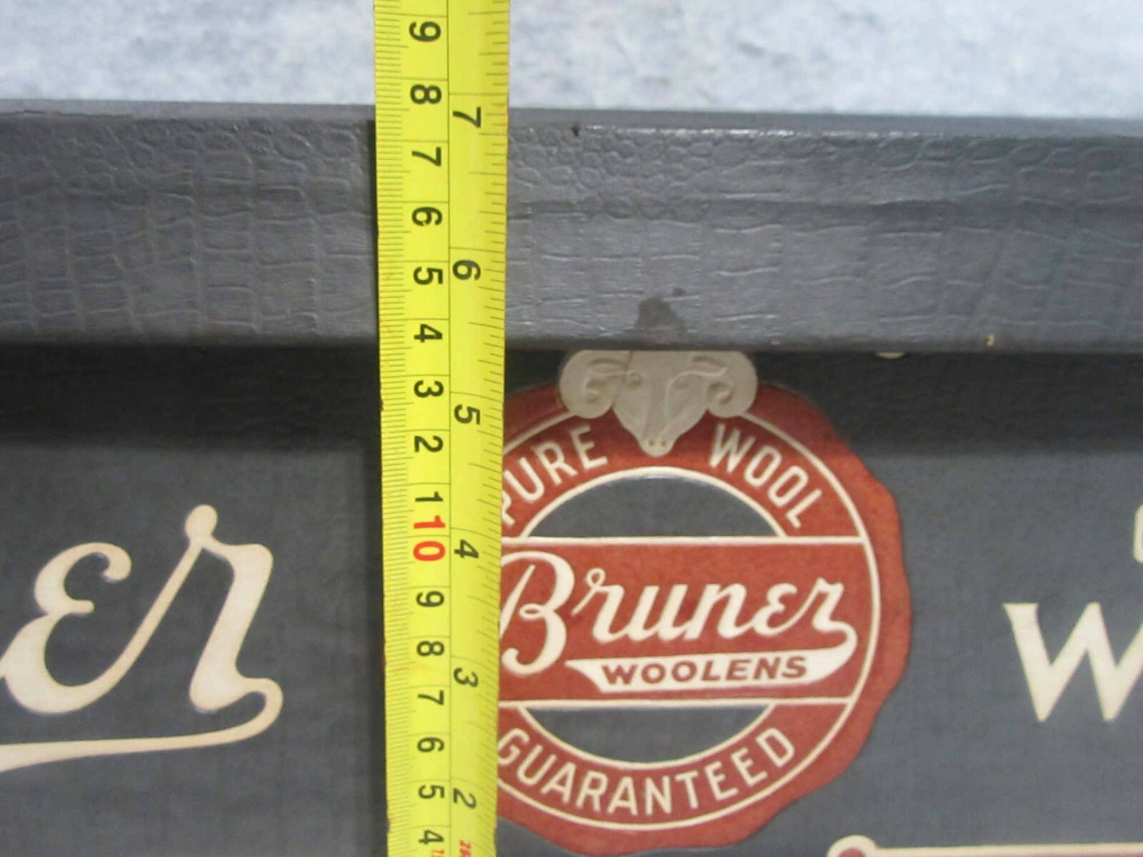 Vintage Bruner Woolens Country Store Display Salesman Sample Wool Fabric Box