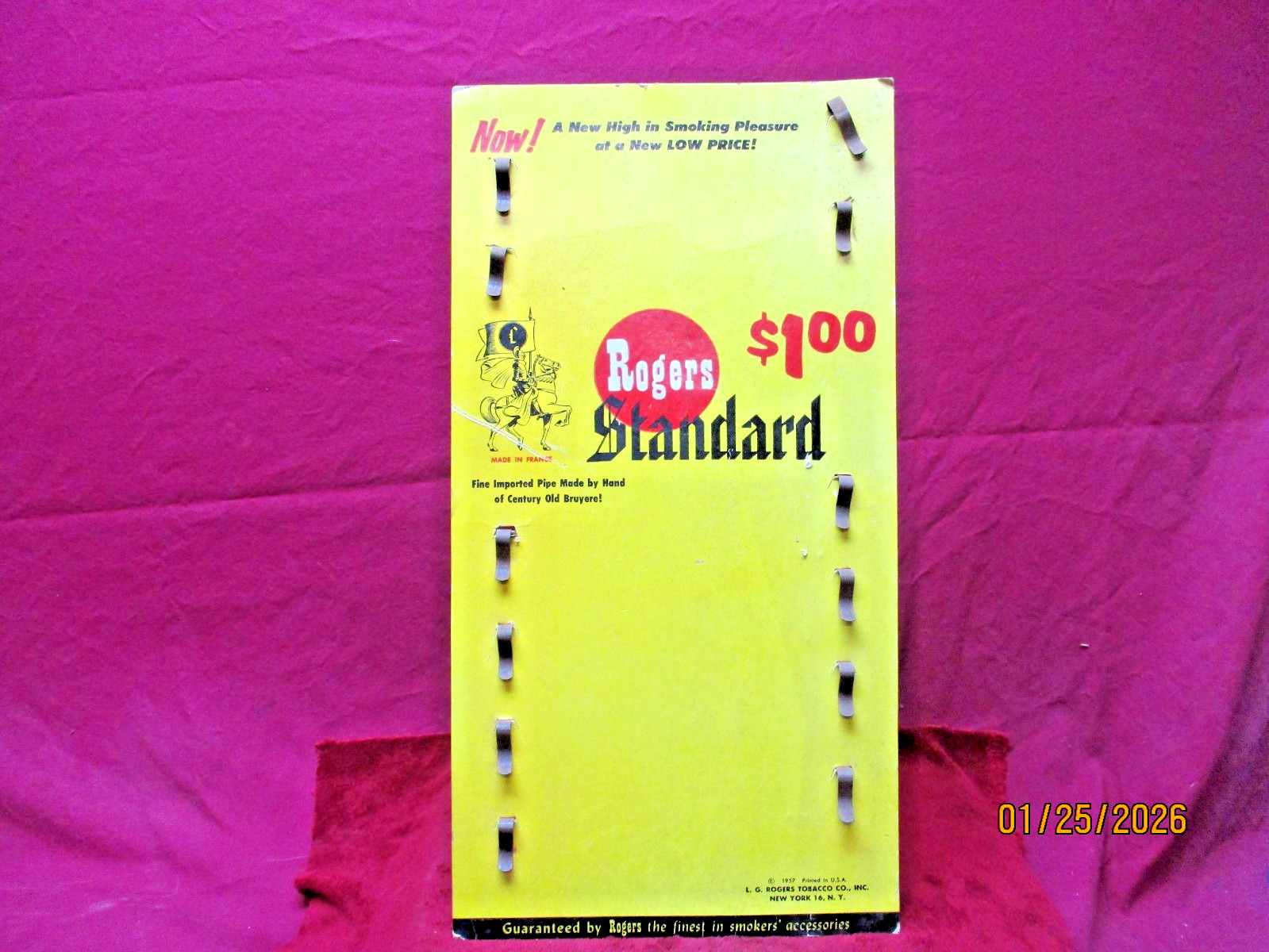 1957 ROGERS STANDARD Tobacco Pipe Store Counter Top Display 18 1/2’s Tall