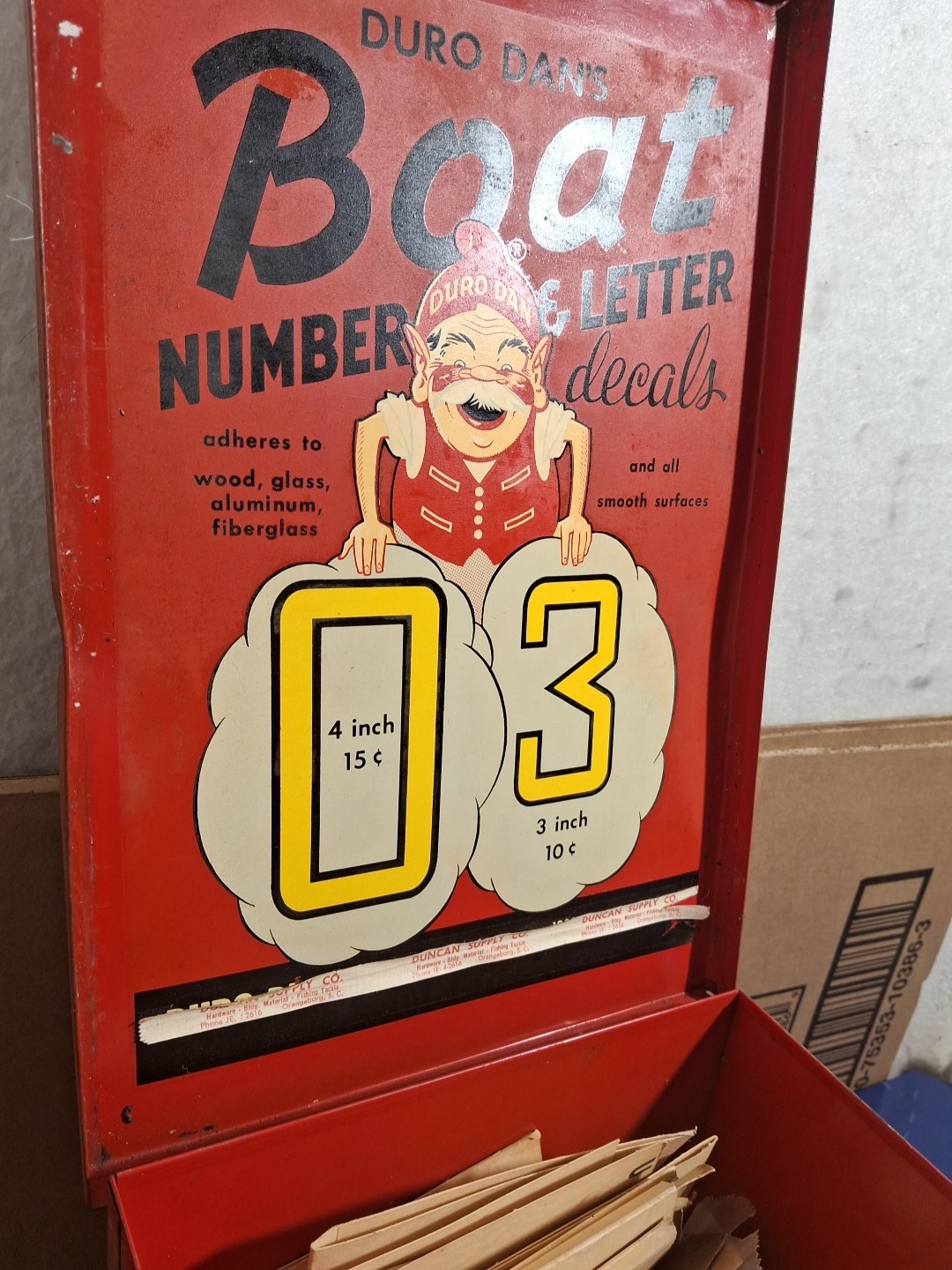 DURO Decal Co Sign Maker Letter & Number Decals Red Metal Vintage Store Display