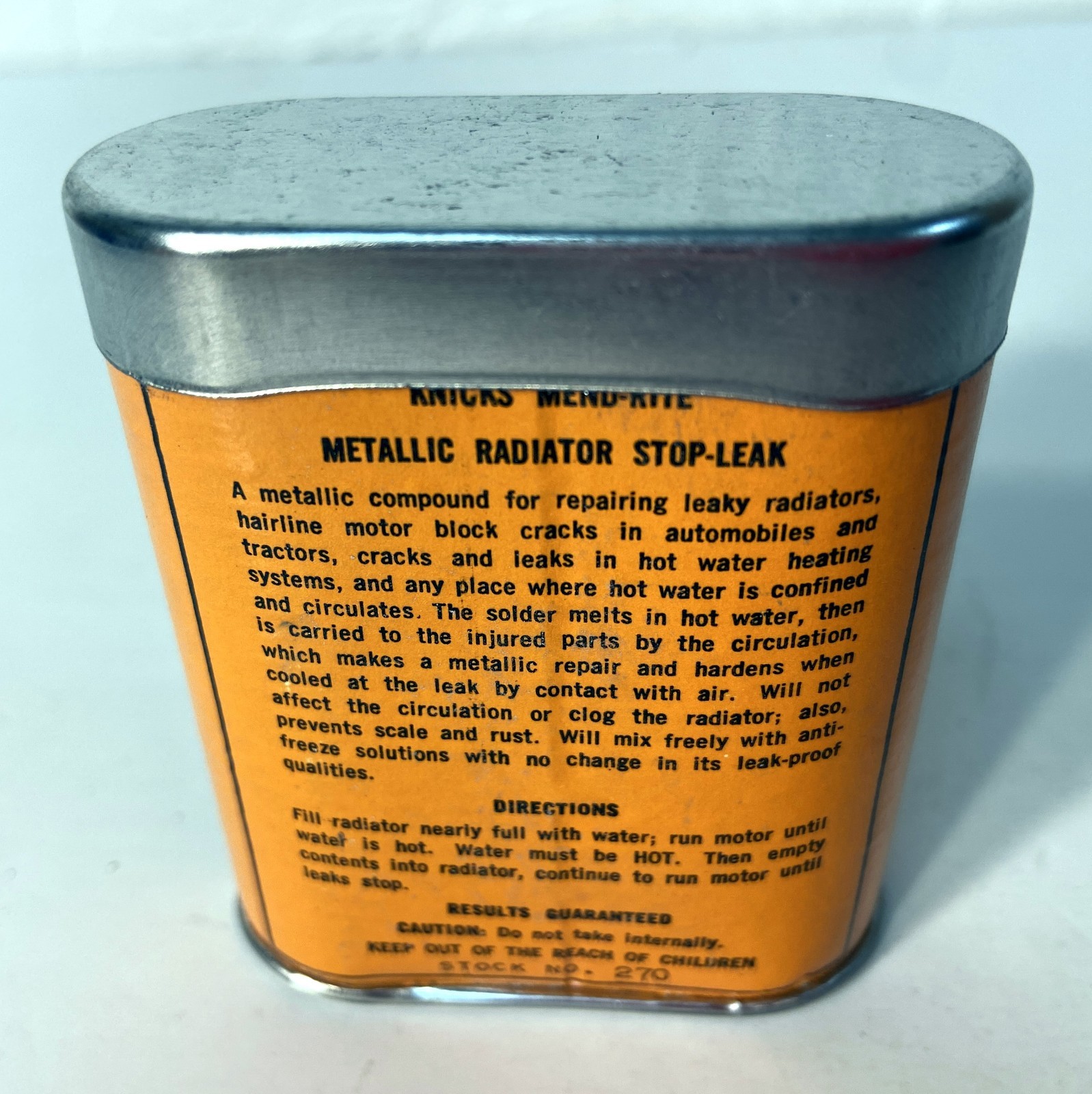 Vintage Knicks Mend Rite Metallic Radiator Stop-Leak Seals NEW NOS display FULL