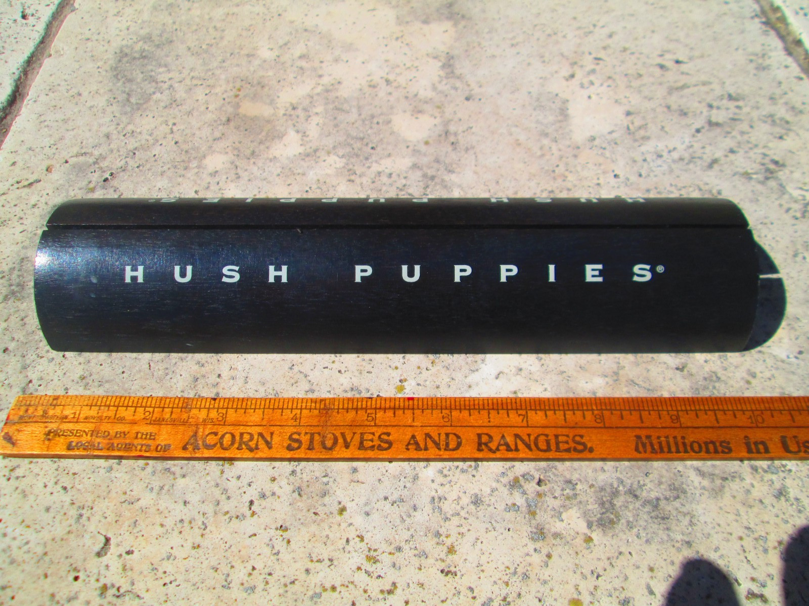 Vtg Hush Puppies Hardwood Shoe Sign Holder 2 sided 10″ X 2.5″ X 1.25″