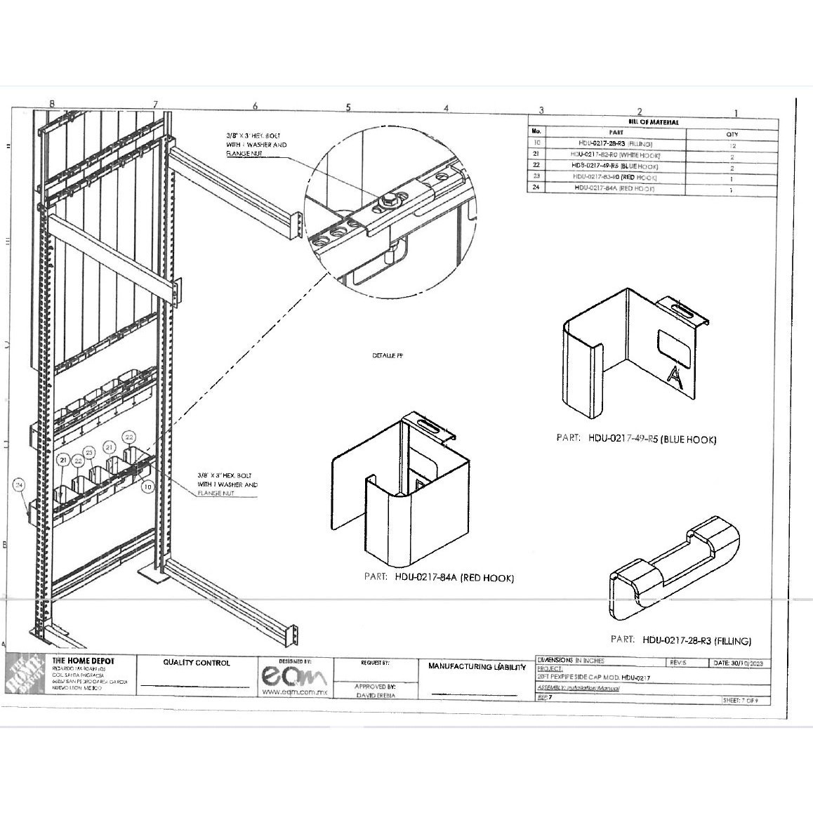 20′ PEX Pipe Side Rack – EQ Manufacturas, S.A. de C.V., Custom Fabrication