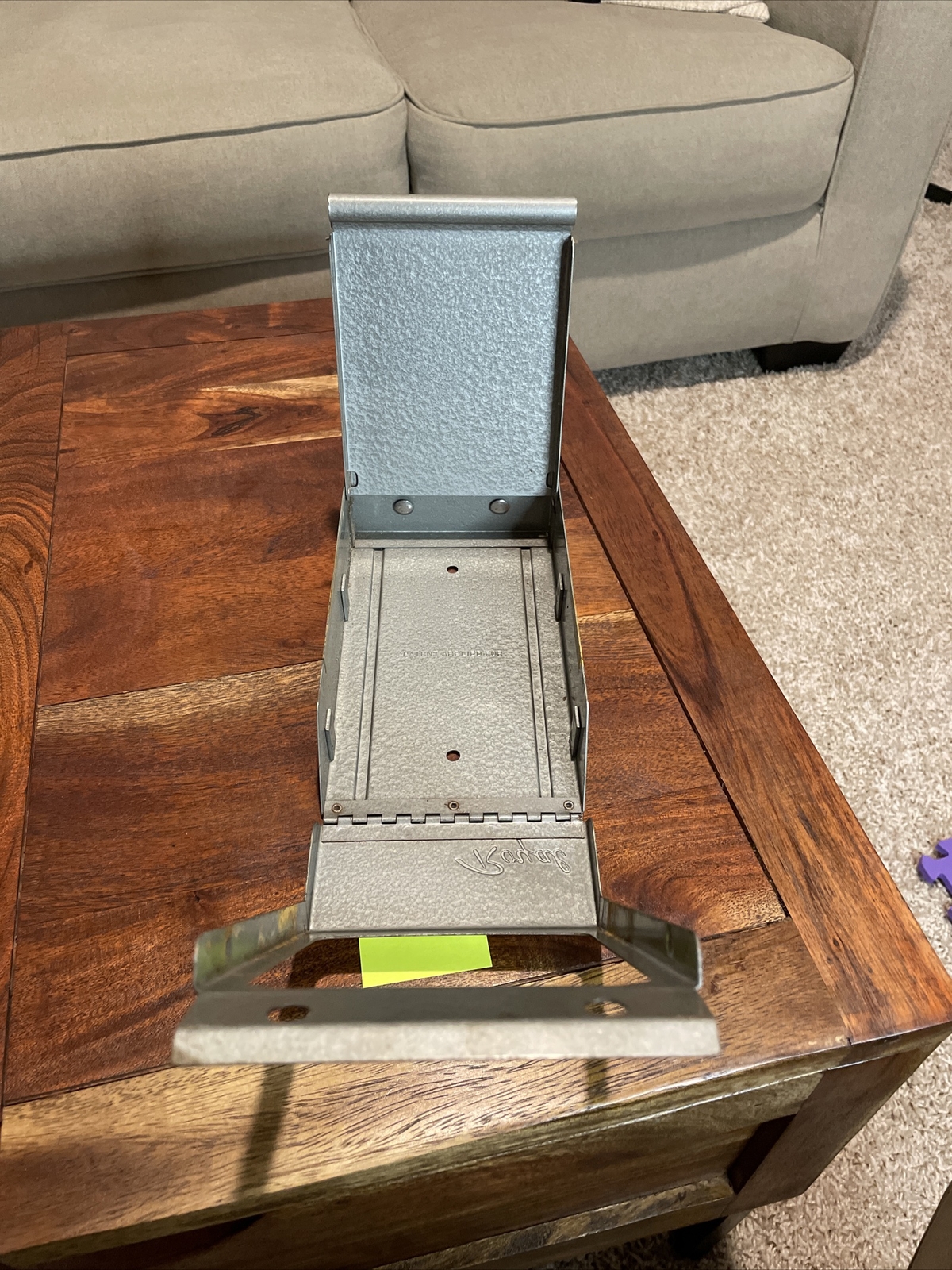 Vintage Royal metal box advertising patent applied for