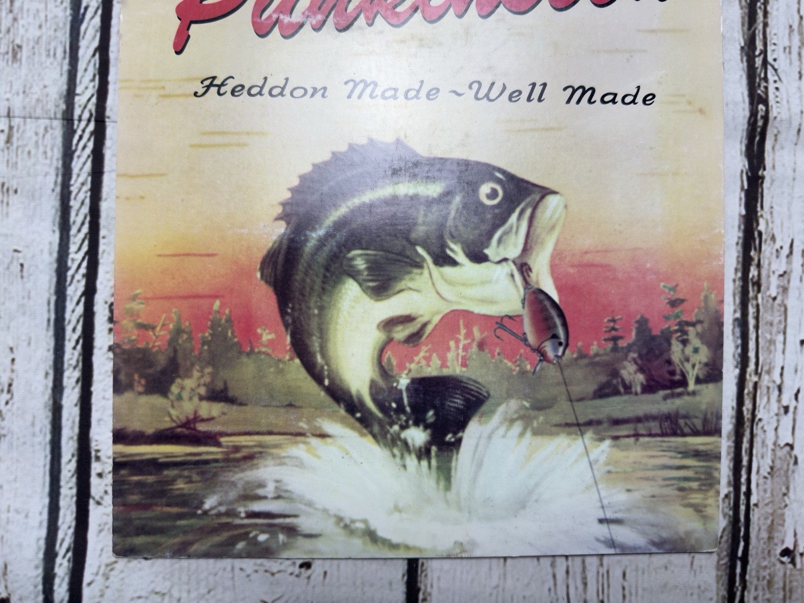 VTG Heddon 9630 Punkinseed Baits Lures Cardboard Easel Back Store Sign Display