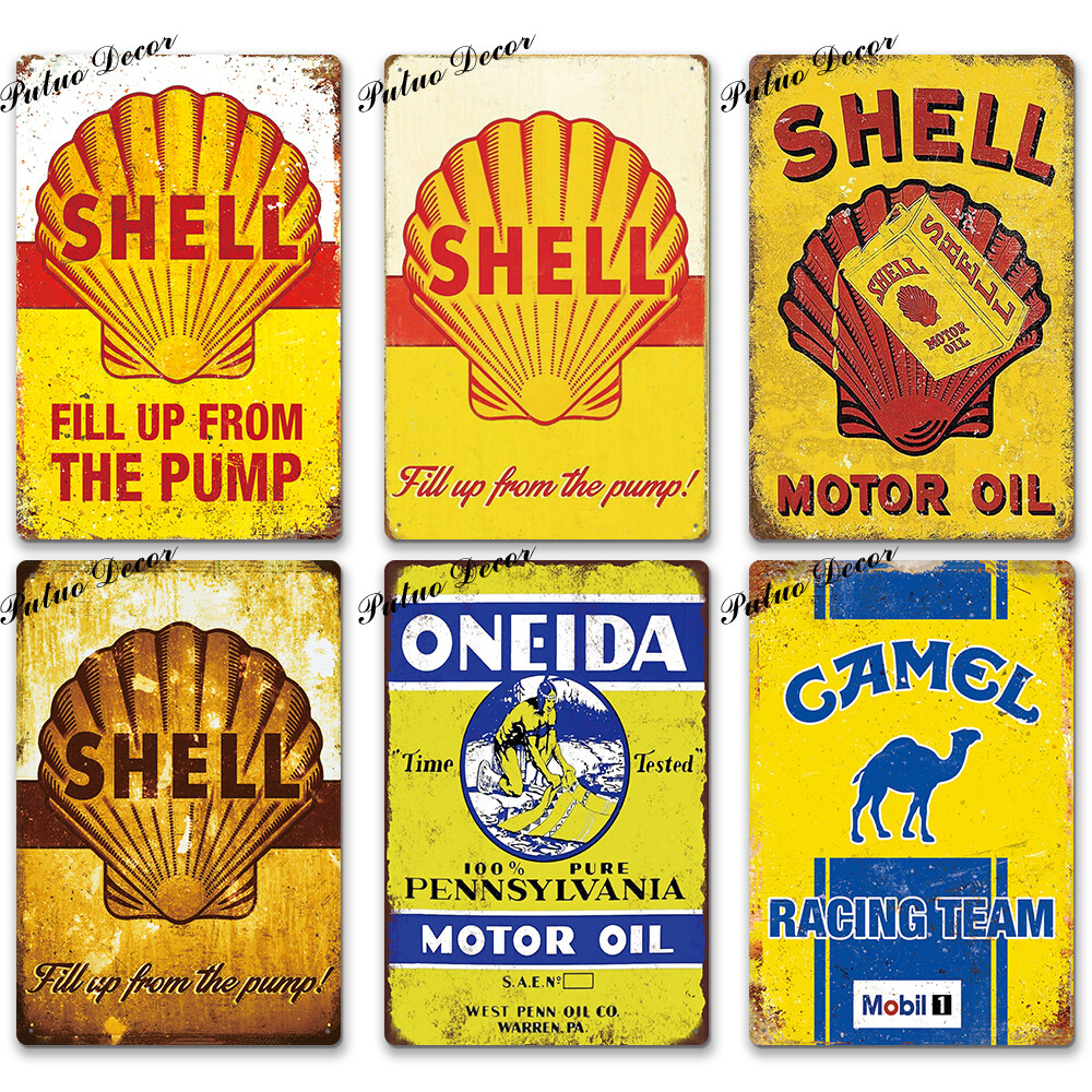 Vintage Metal Iron Petroleum Signs Retro Garage Decor Metal Plate Vintage Bar Pub