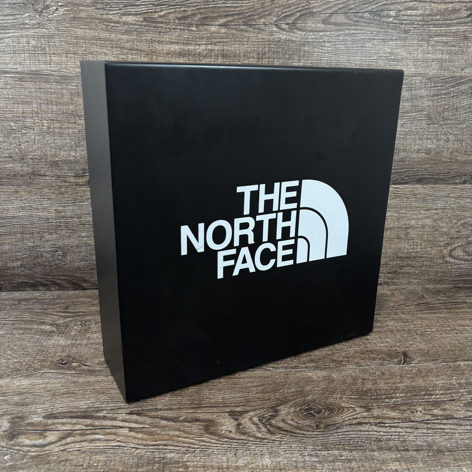 The North Face Black Store Display Metal Logo Sign Box Retail Fixture