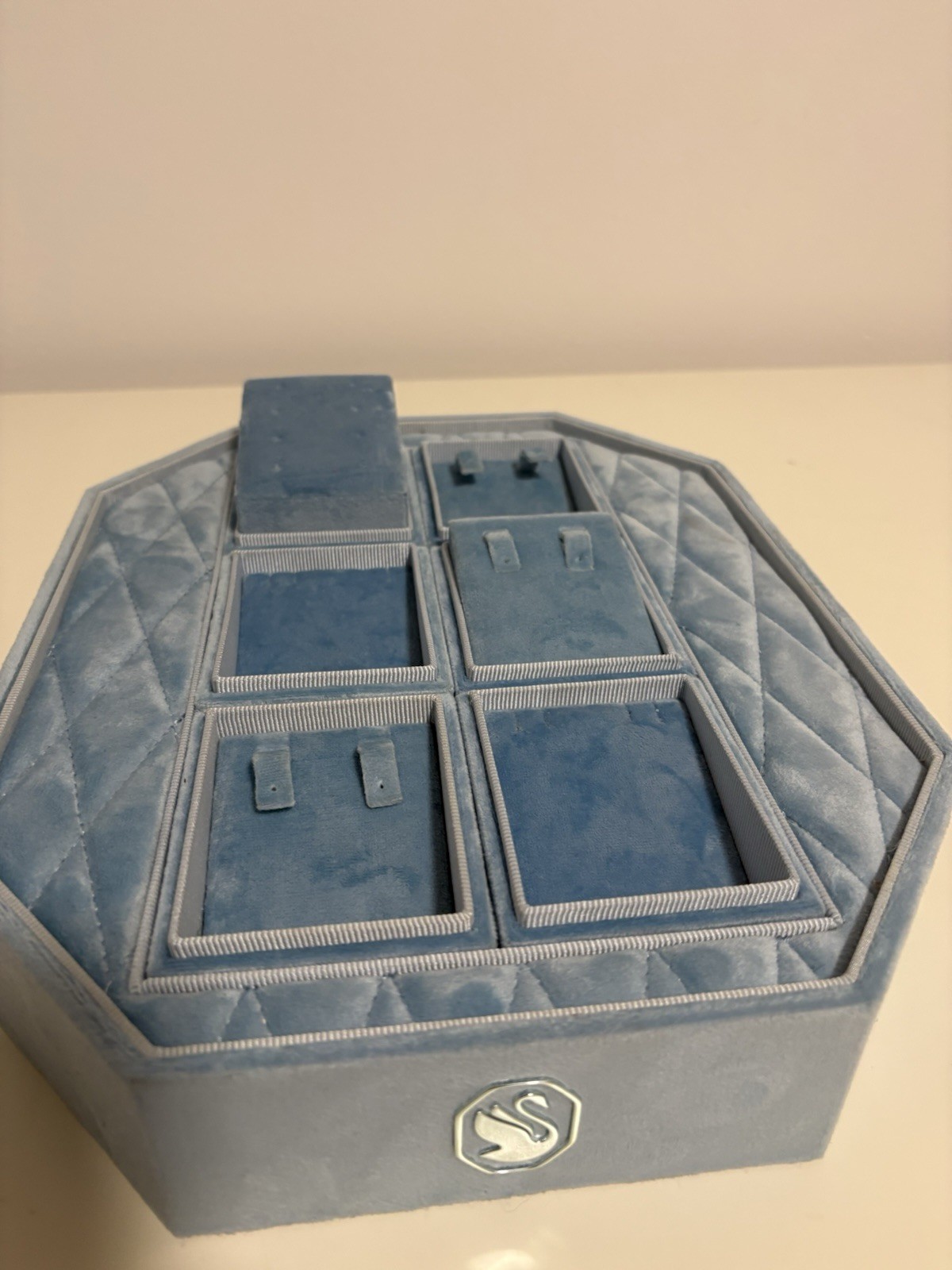 Swarovski Jewelry Tray Blue Store Display Authentic Ring Earings Complete