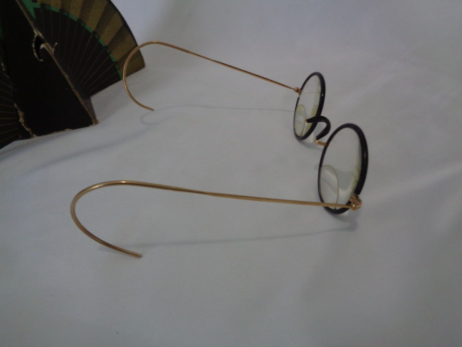 Old Store Display Arista Natural Gold Black Rim Eyeglasses Bifocal