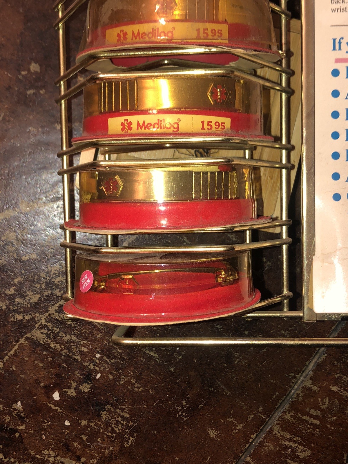 Vintage Medilog By Speidel Advertising Display With 6 Bracelets 9 1/2”W By 14”H