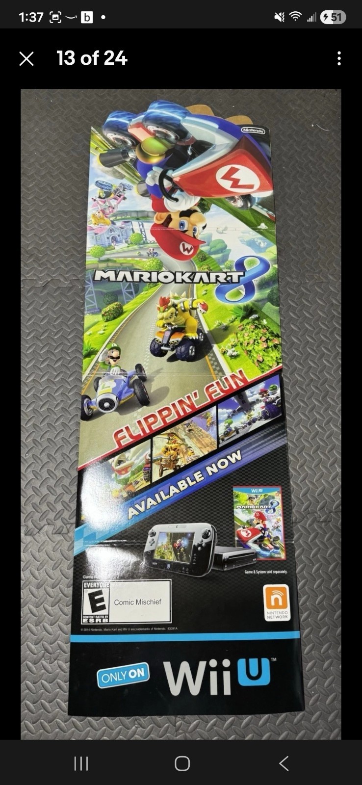 Nintendo Mario Kart 8 Wii U 5′ Store Display Standee – New