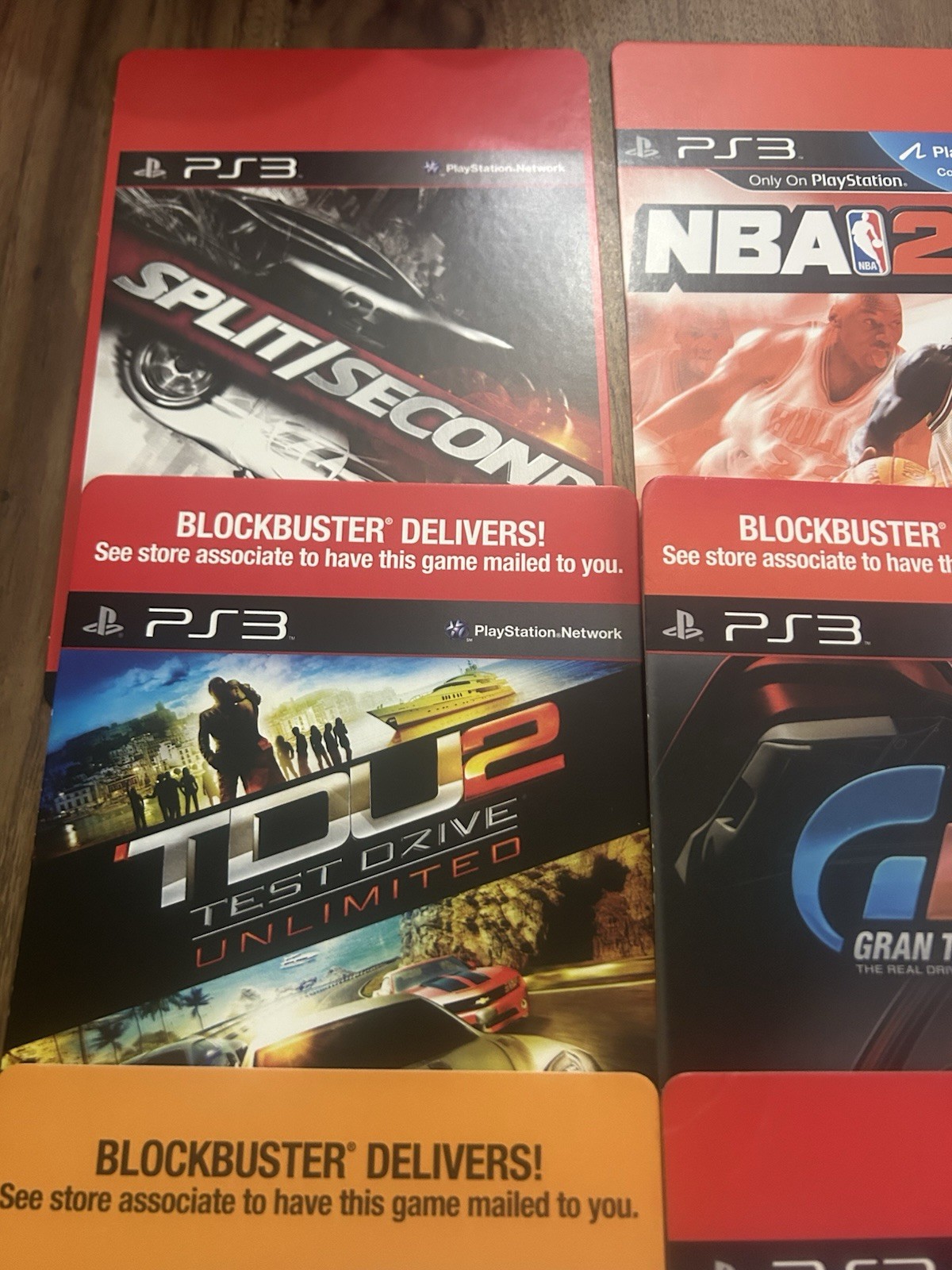 Vintage SONY PS3 Mixed Lot Of (9) BLOCKBUSTER VIDEO SHELF BACKER CARDS