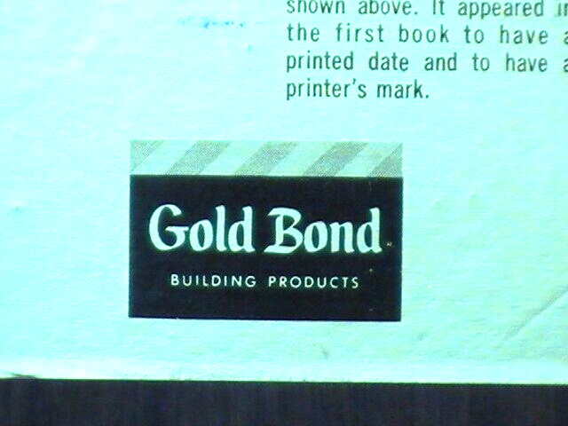 VNTG Gold Bond Building products Sample Plaque SAMUEL COLT J HULL FUST SCHAEFFER
