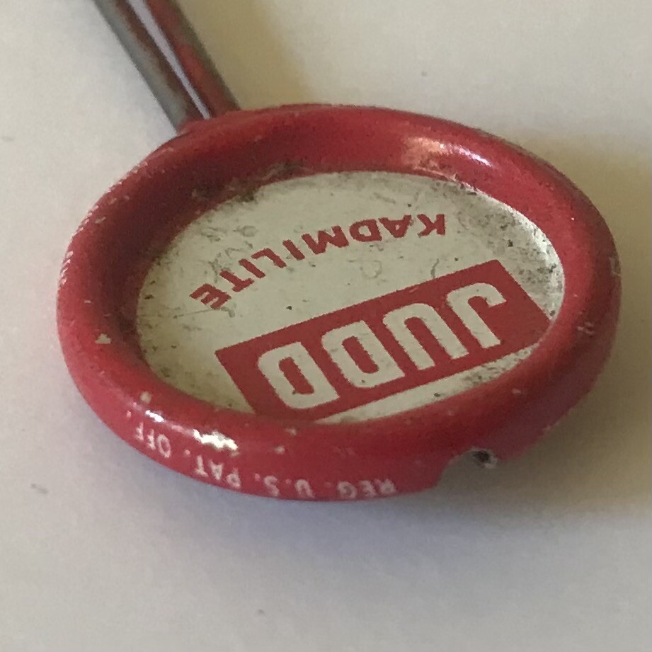 Judd Kadmilite Screw Pin 3 inch Advertising Character Display Metal Red Tool VTG