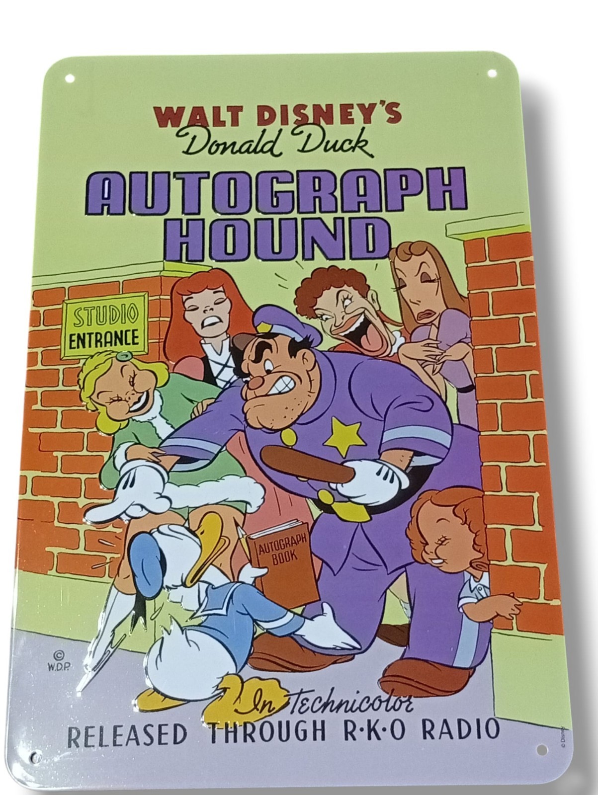 Tin Plaque – Walt Disney – “Donald Duck in – Autograph Hound”