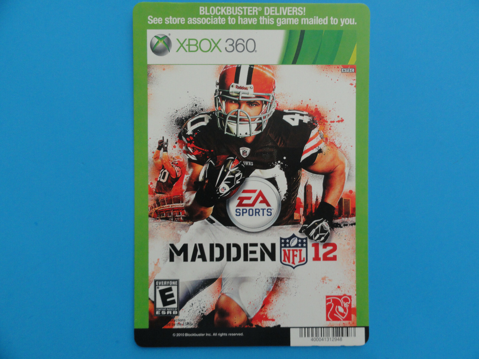 XBOX 360 MADDEN 12 BLOCKBUSTER VIDEO STORE SHELF BACKER CARD -NO GAME