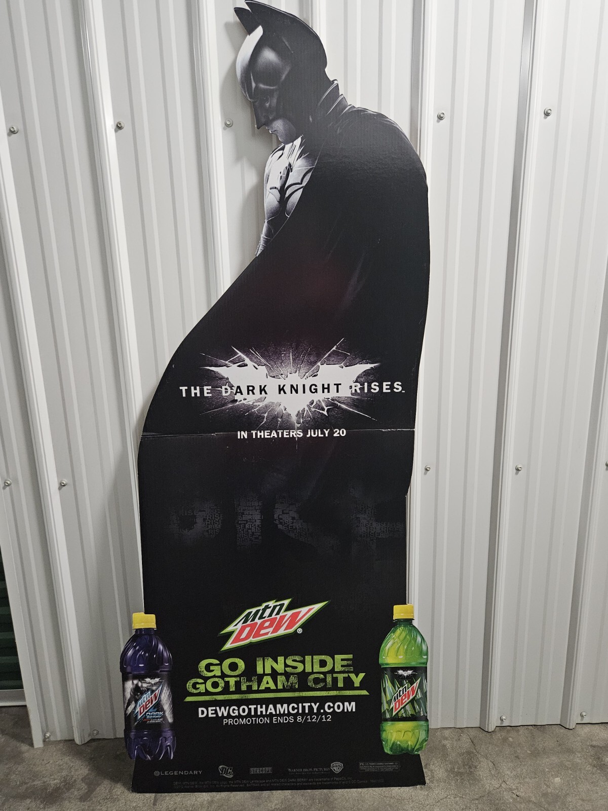 2012 NOS Batman The Dark Knight Rises Mountain Dew Cardboard 6′ Store Display