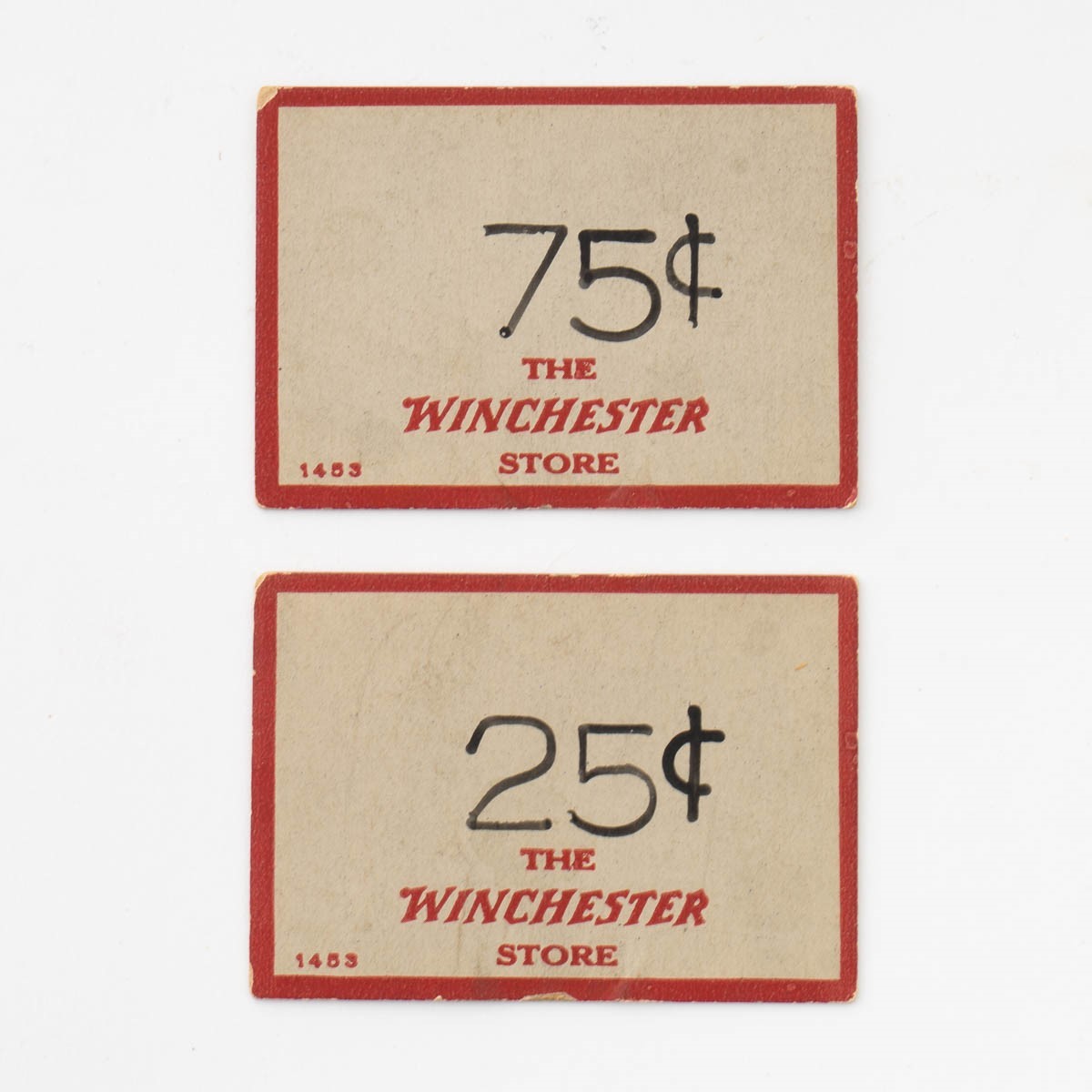 Lot 14 Vintage Winchester Store #1453 Handwritten Price Ticket Merchandise Tags