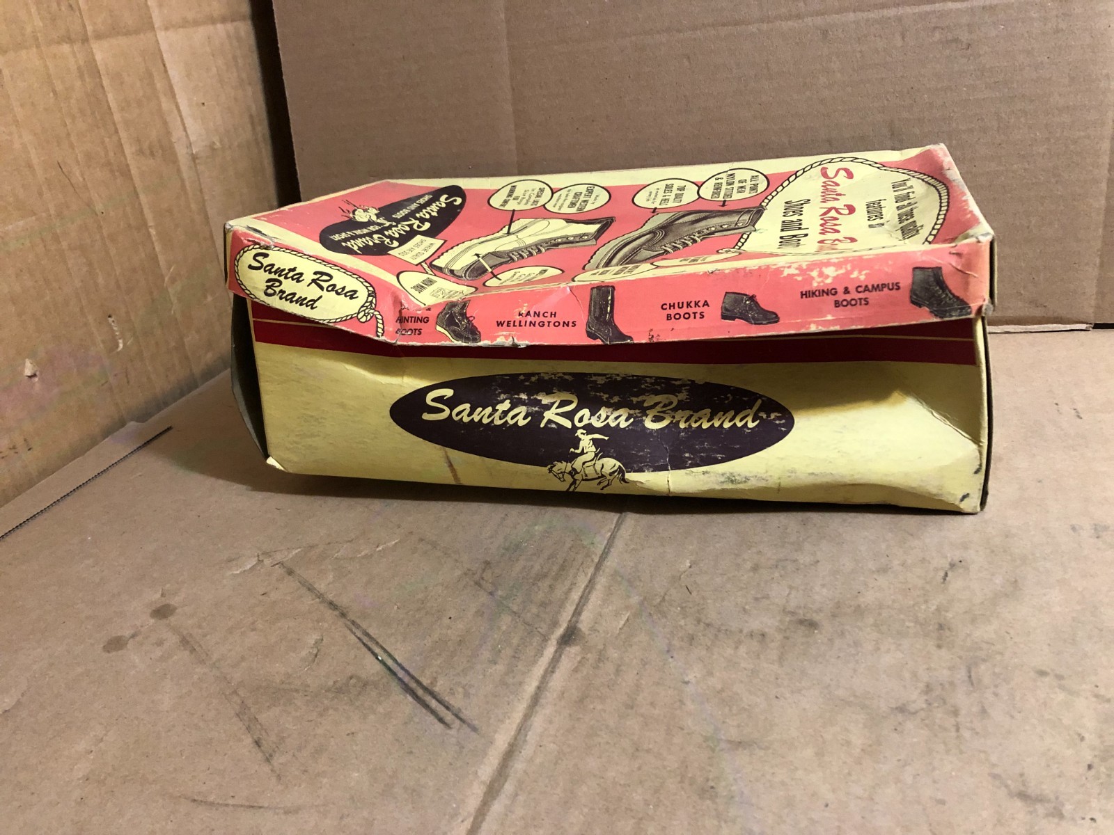 VINTAGE 50S 60S SANTA ROSA BRAND BOOT *BOX ONLY(NOBOOTS) ADVERTISING DISPLAY USA