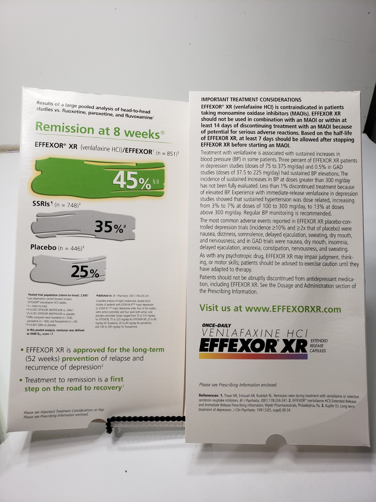 Vintage Effexor XR Promotional Wall Clock Display Pharmaceutical Advertising