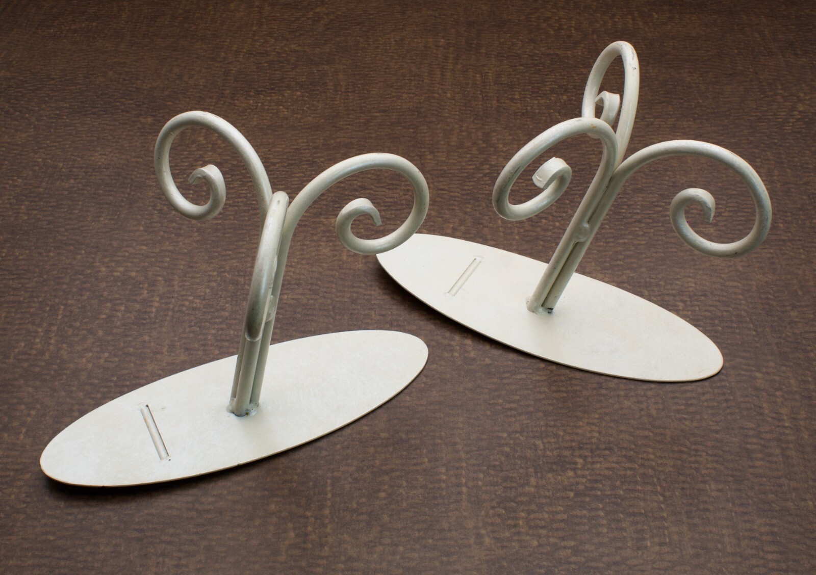 Vintage Wrought Iron Hat Wig Display Storage Rack Stand X 2