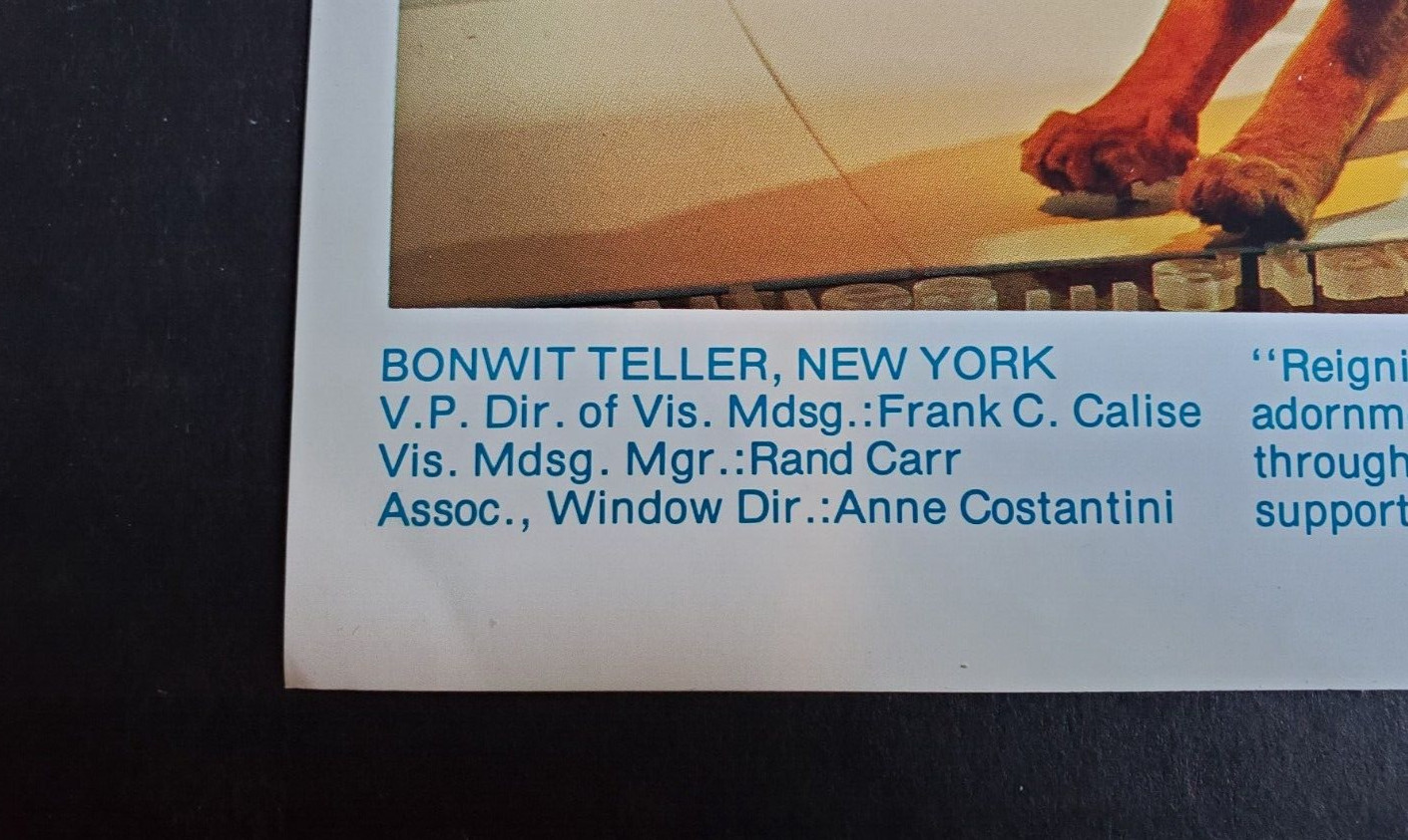 1980s BONWIT TELLER, NEW YORK WINDOW DISPLAY PHOTO PRINT REIGNING BEAUTIES