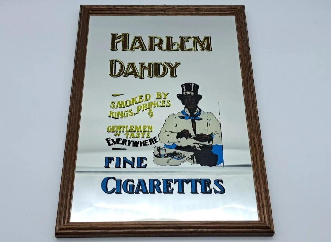 MIRROR FRAME-HARLEM DANDY FINE CIGARETTES CIGARETTES-MIRROR PICTURES-VINTAGE
