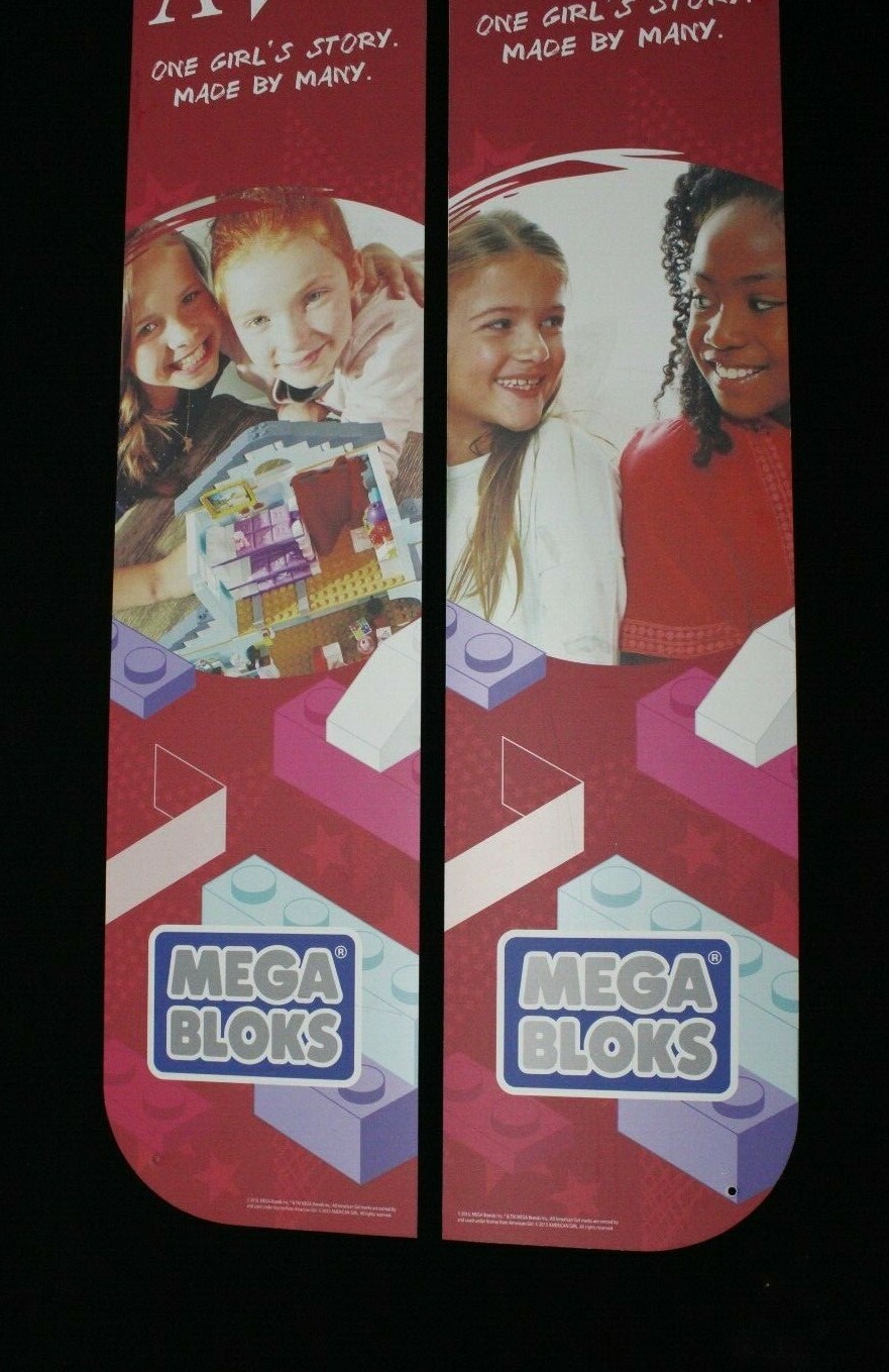 Lot of 2 -Toys R Us Geoffrey Retail Sign Aisle Display American Girl Mega Bloks