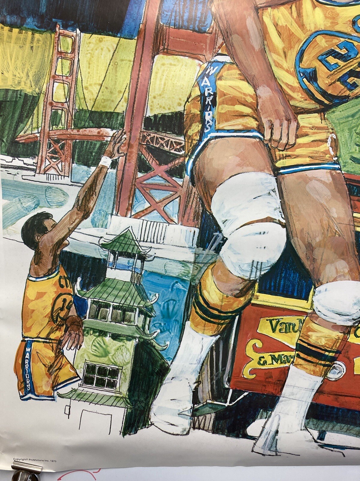 Very Rare Vintage 1970 San Francisco Warriors 23 X 29 Poster by Promotions Inc