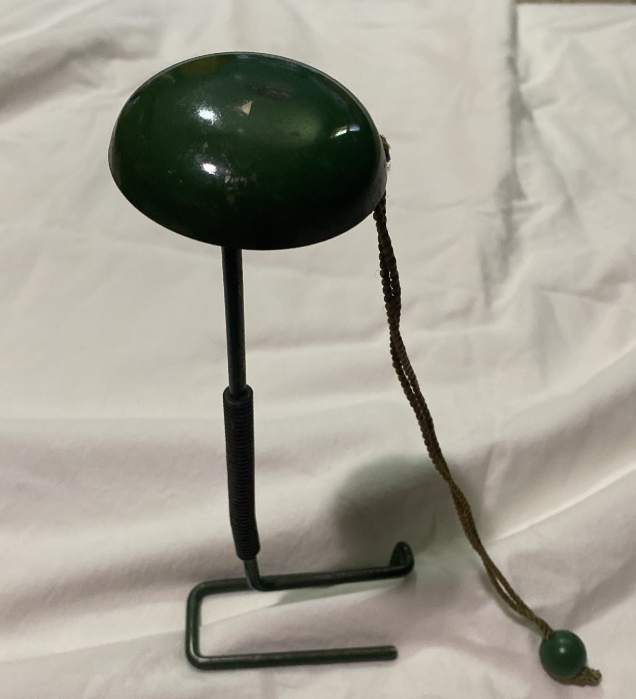 Vintage Hat or Wig Display Stand, Metal, Pullback String, Store Display 1920/30s
