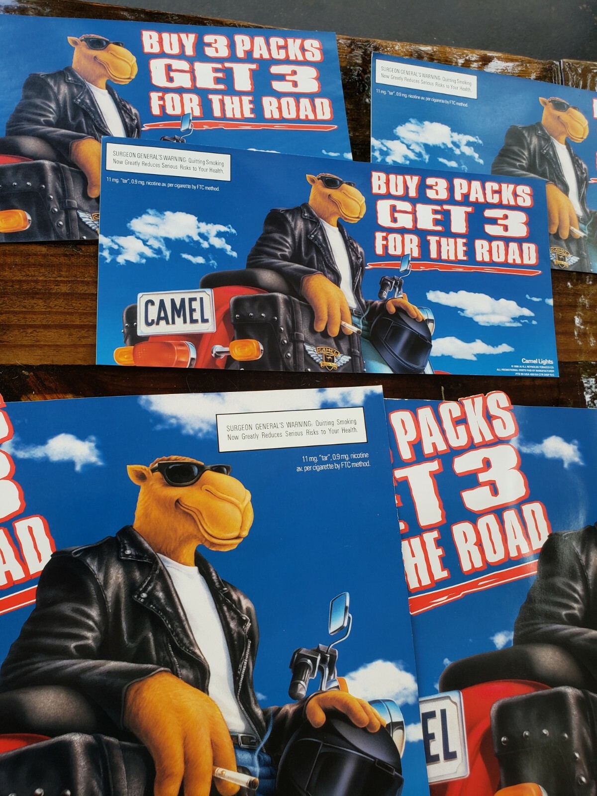 7 Joe Camel Motorcycle Store Display Sign Cigarette Tobacco 96 Advertising