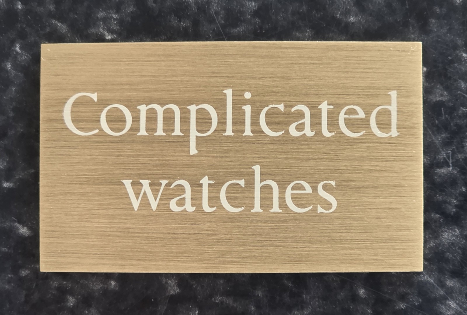 ORIGINAL PATEK PHILLIPE “COMPLICATED WATCHES” DEALER’S BRASS PLAQUE BRAND NEW