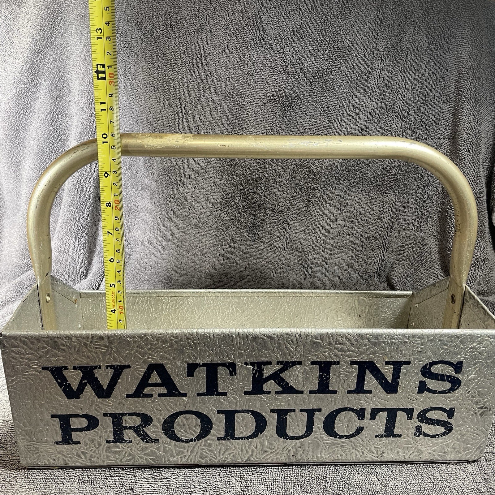 Watkins Products Silver Salesman Samples Metal Carrier Display Tray Vintage