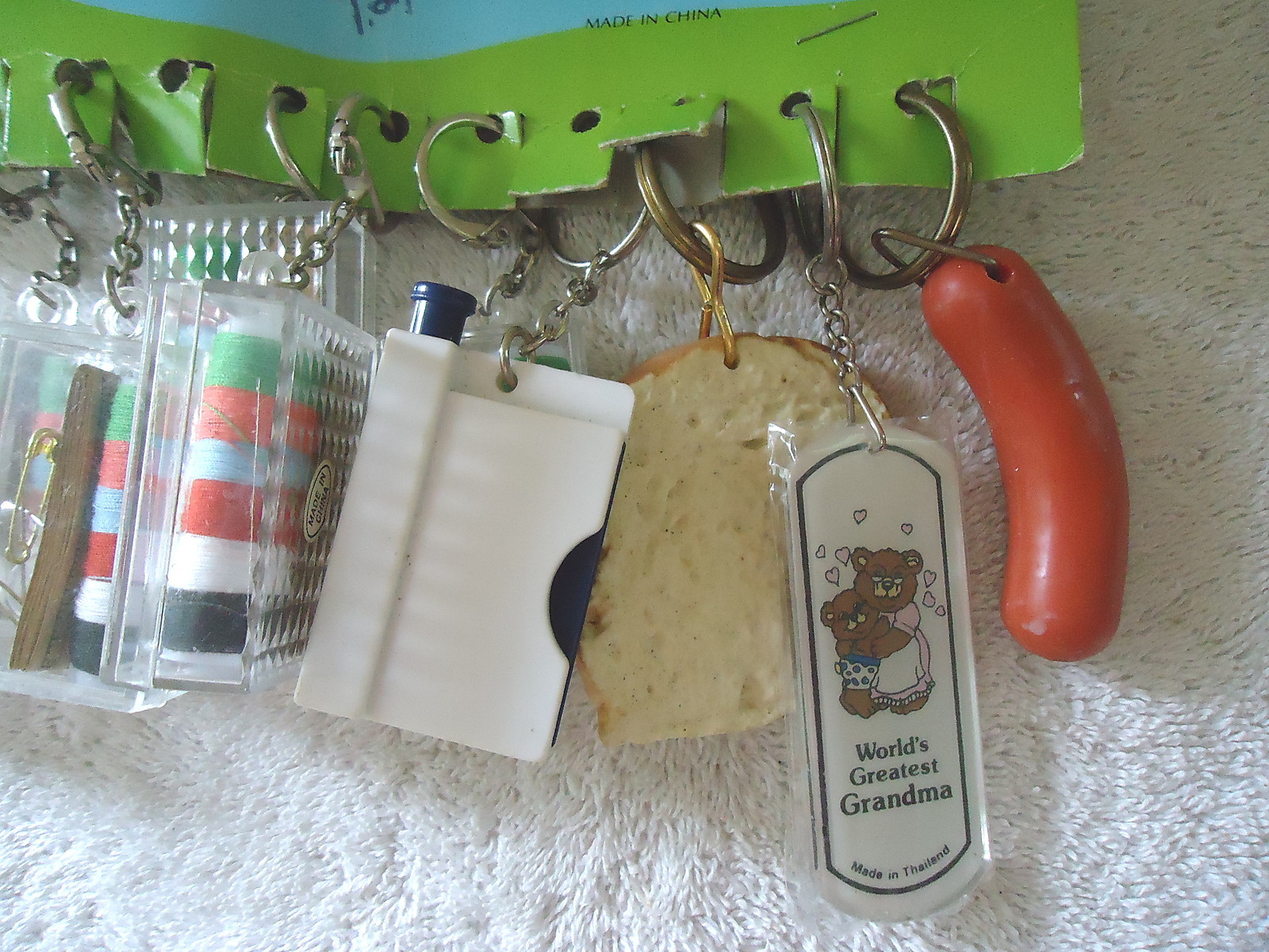 Vintage Store Display Sewing Kit Keyring Display With Some Kits And Other Items
