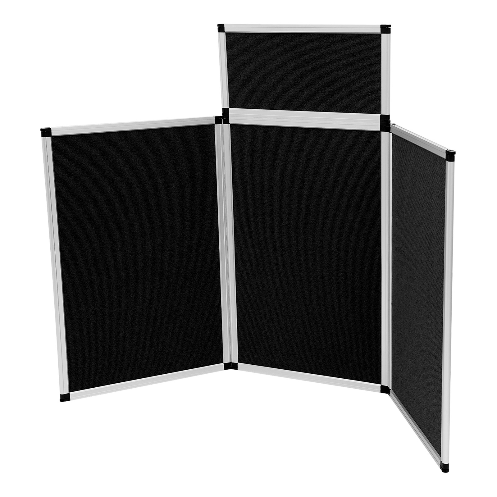 Black+Silve Trifold Poster Display Board, 3+1 Folding Display Board W/ Carry Bag