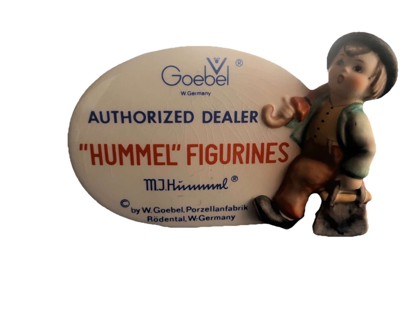 Goebel Hummel Figurines Authorized Dealer Advertising Sign 1976