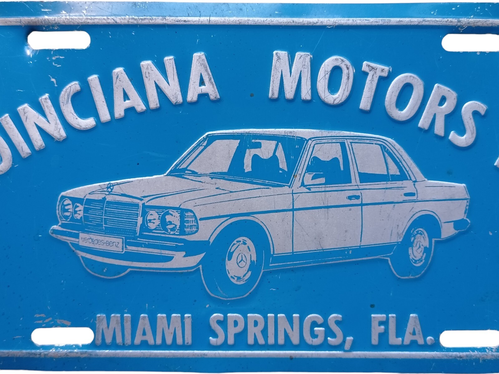 *HH* Vintage Mercedes E Poinciana Motors Inc Miami Springs Advertising Plate