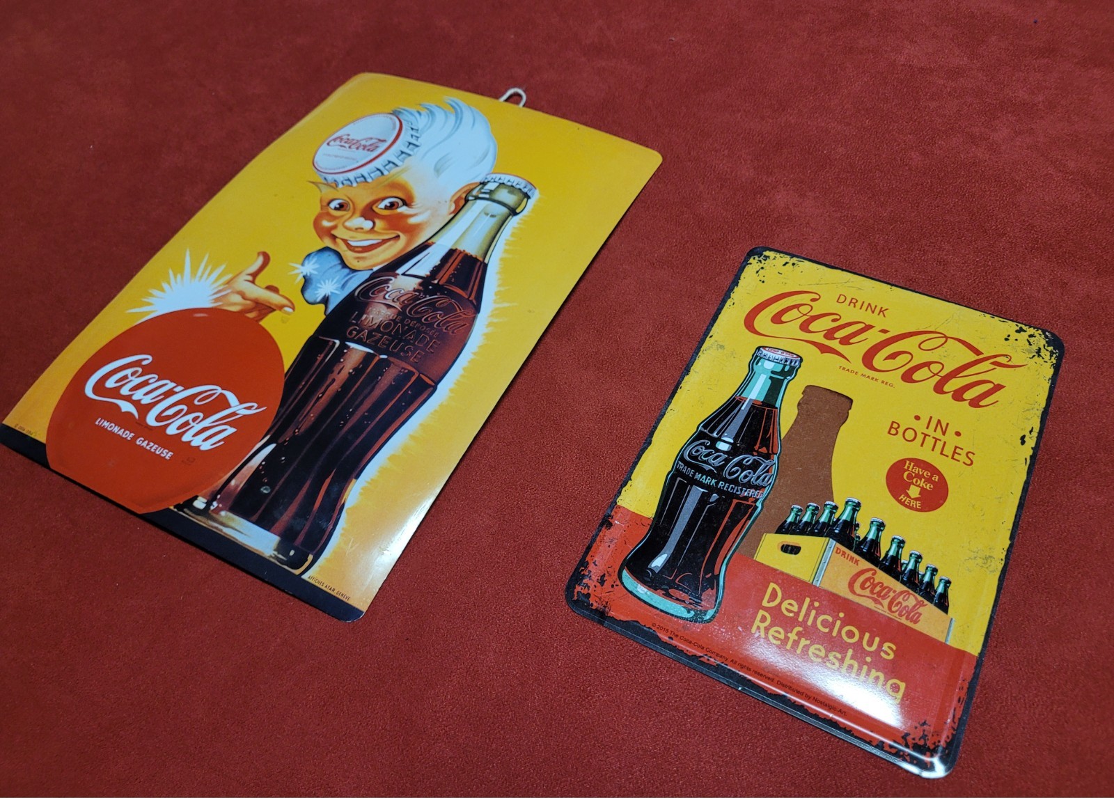 2 Vintage CocaCola Metal Tables