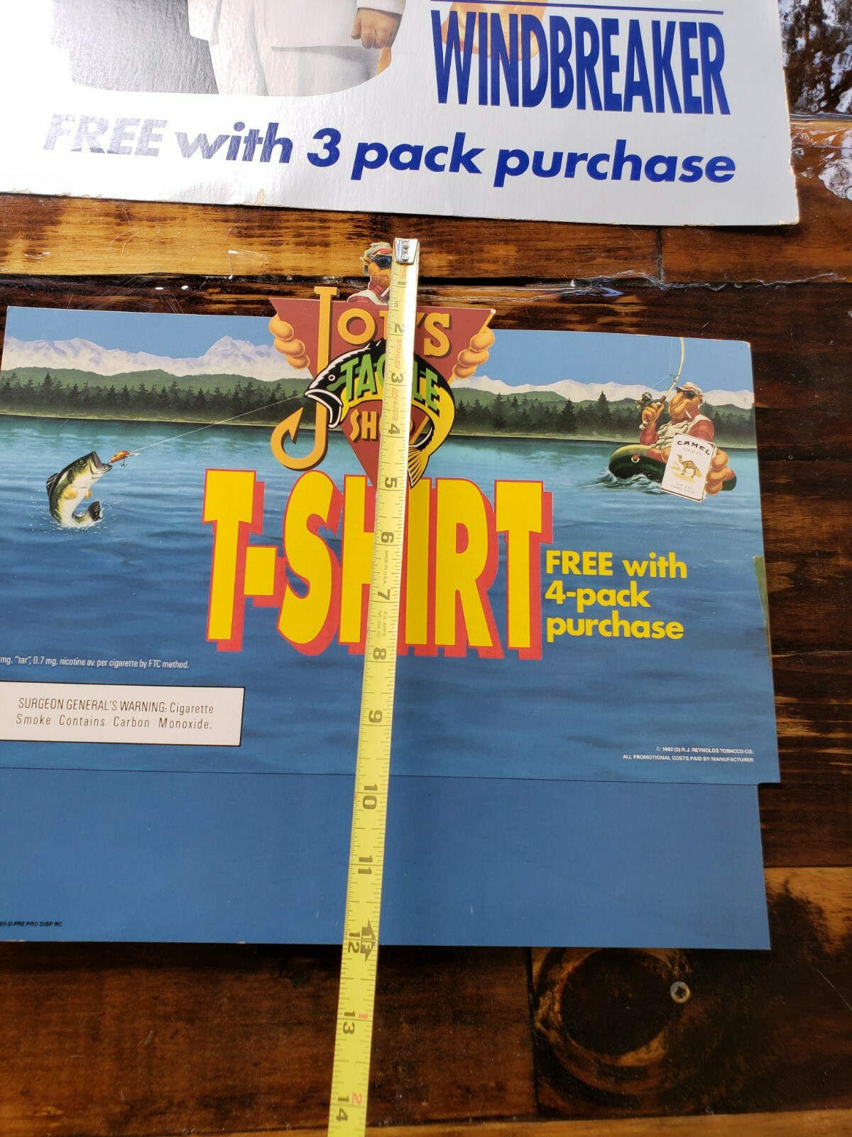 RARE lot of 2 Camel Store Display Sign Advertising Cardboard Cigarette Tobacco